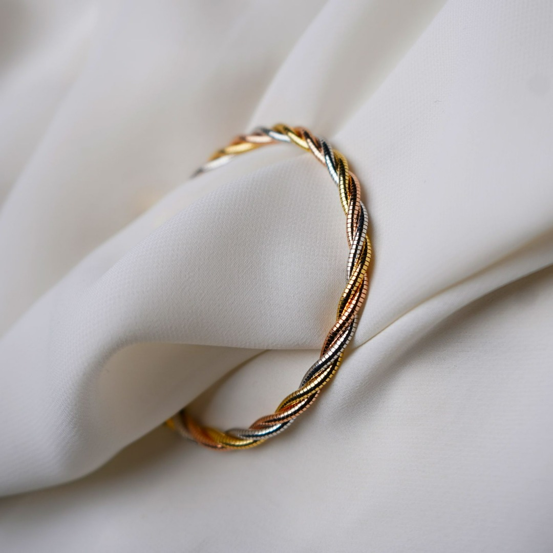 9ct Yellow Gold Twisted Torque Bangle - 32.6g | Pre Owned | Miltons Diamonds